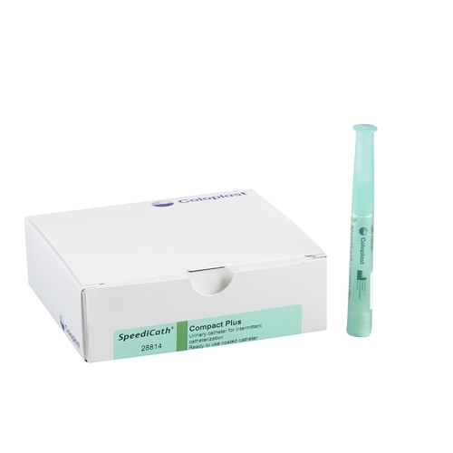 MON906220EA - Coloplast - Coloplast Urethral Catheter SpeediCath Compact Plus Straight Tip Hydrophilic Coated Polyurethane 14 Fr. 3-1/2&quot;, 1/EA
