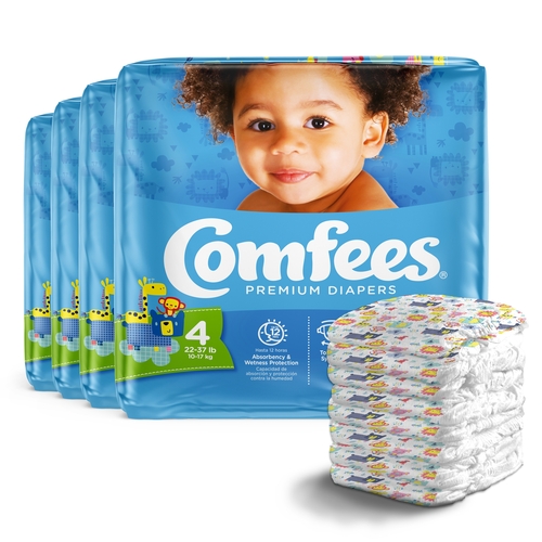 MON907033CS - Attends - Attends Comfees&reg; Disposable Diapers, Size 4, 124 EA/CS