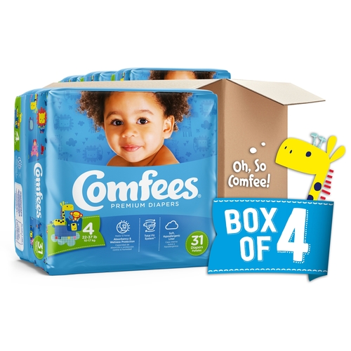 MON907033CS - Attends - Attends Comfees&reg; Disposable Diapers, Size 4, 124 EA/CS