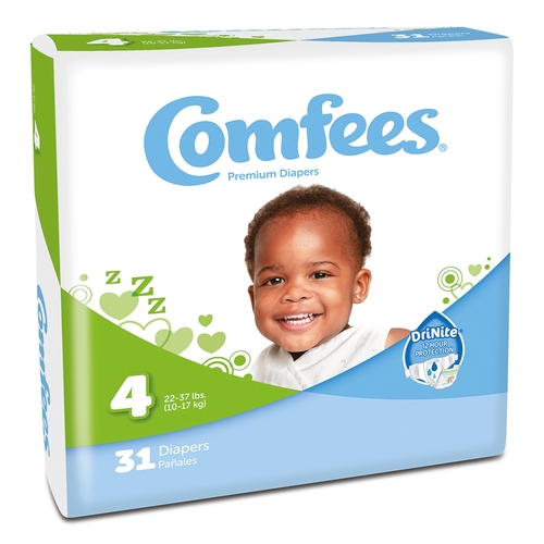 MON907033CS - Attends - Attends Comfees&reg; Disposable Diapers, Size 4, 124 EA/CS