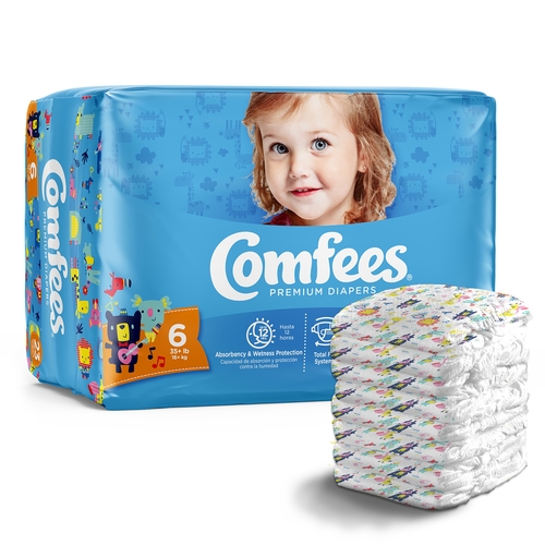 MON907035CS - Attends - Attends Comfees&reg; Disposable Diapers, Size 6, 92/CS