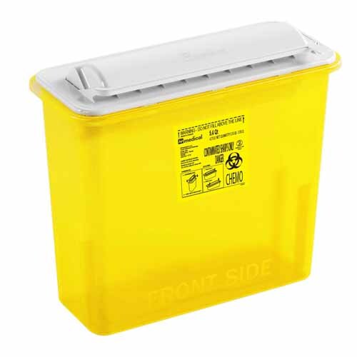 MON907240CS - ABM North America - Chemotherapy Waste Container AP Line Yellow Base 12 L X 4-1/2 W X 10-4/5 H Inch Horizontal Entry 1.35 Gallon, 12 per Case