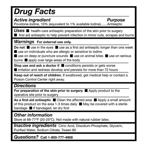 MON911740CS - McKesson - McKesson Prep Solution 16 oz. Flip-Top Bottle 10% Povidone-Iodine, 12/CS