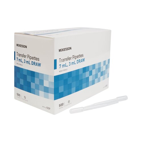 MON911826CS - McKesson - McKesson Transfer Pipette 7.5 mL 0.5 to 3 mL Graduation Increments NonSterile, 10 EA/CS