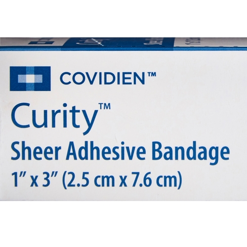 MON915648CS - Cardinal Health - Cardinal Health Adhesive Strip Curity 1" x 3" Plastic Rectangle Sheer, 3600 EA/CS