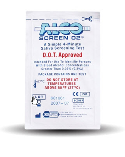 MON916729CS - Chematics - Chematics Rapid Test Alco-Screen .02 Saliva Alcohol Test Alcohol Screen Saliva Sample 24 Tests D.O.T. Approved, 288/CS
