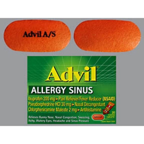 MON916873BX - Glaxo Smith Kline - Allergy Relief Advil&reg; 200 mg Strength Caplet 20 per Box