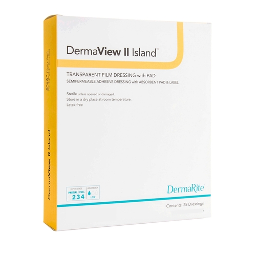 MON946645BX - Dermarite - Transparent Film Dressing with Pad DermaView II&trade; Island Rectangle 2 x 2-3/4" Frame Style Delivery With Label Sterile, 50/BX