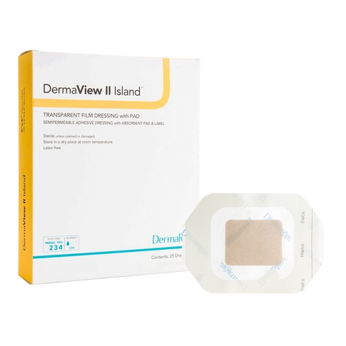 MON946645BX - Dermarite - Transparent Film Dressing with Pad DermaView II&trade; Island Rectangle 2 x 2-3/4" Frame Style Delivery With Label Sterile, 50/BX