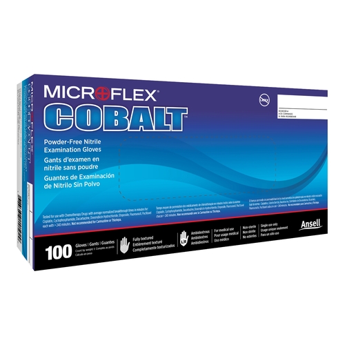 MON949836CS - Microflex Medical - Microflex Medical Exam Glove MICROFLEX Cobalt Large NonSterile Nitrile Standard Cuff Length Fully Textured Blue Not Rated, 1000/CS