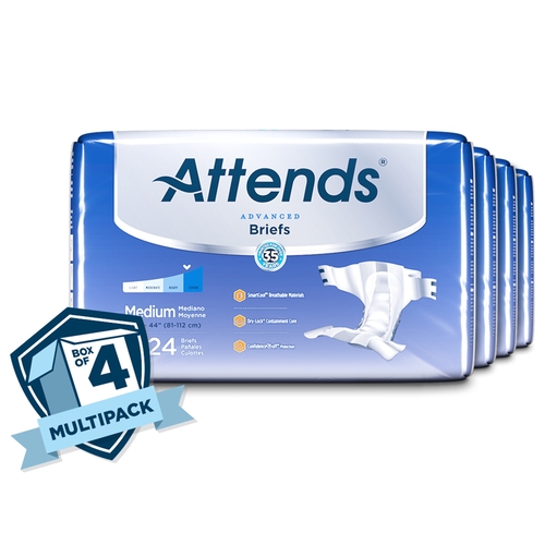 MON950223CS - Attends - Attends Tab Closure Heavy Absorbency Incontinence Briefs, Medium, 96 EA/CS