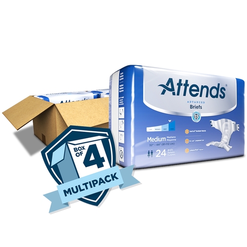 MON950223CS - Attends - Attends Tab Closure Heavy Absorbency Incontinence Briefs, Medium, 96 EA/CS