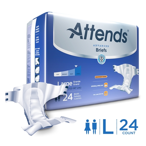 MON950225BG - Attends - Attends Advanced&reg; Heavy Absorbency Briefs, Large, 24/BG