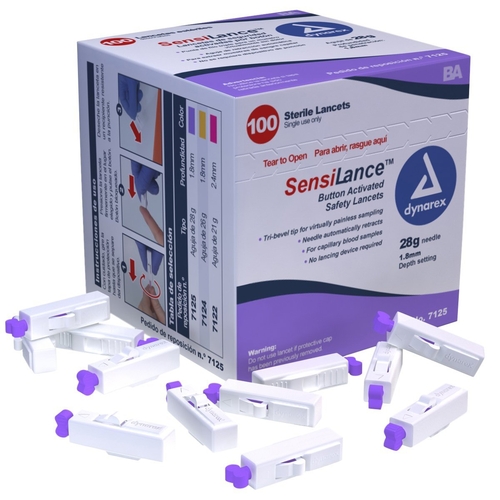 MON950463CS - Dynarex - Dynarex Lancet Sensi 28G St 1.8Mm 100EA/BX 10Bx/CS Dynarex, 1000 EA/CS