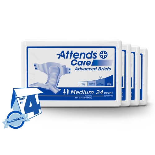 MON955307CS - Attends - Attends Incontinent Brief Attends Tab Closure Medium Disposable Moderate Absorbency, 96 EA/CS