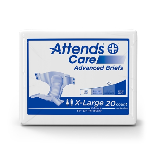 MON957931CS - Attends - Attends Incontinent Brief Attends Tab Closure X-Large Disposable Moderate Absorbency, 60 EA/CS