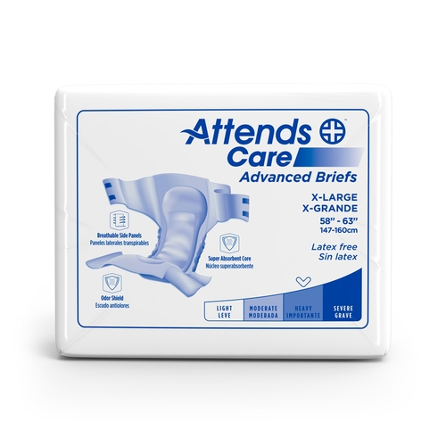 MON957931CS - Attends - Attends Incontinent Brief Attends Tab Closure X-Large Disposable Moderate Absorbency, 60 EA/CS