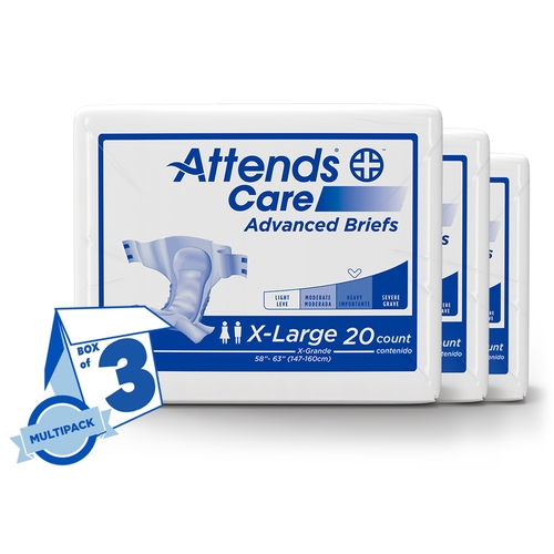 MON957931CS - Attends - Attends Incontinent Brief Attends Tab Closure X-Large Disposable Moderate Absorbency, 60 EA/CS
