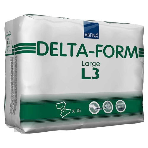 MON959528CS - Abena - Delta-Form L3&reg; Adult Incontinent Briefs, Tab Closure, Large, Disposable, Heavy Absorbency, 60/CS