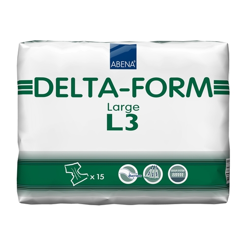 MON959528CS - Abena - Delta-Form L3&reg; Adult Incontinent Briefs, Tab Closure, Large, Disposable, Heavy Absorbency, 60/CS