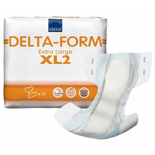 MON959529CS - Abena - Adult Incontinent Brief Abena&reg; Delta-Form XL 2 Tab Closure X-Large Disposable Moderate Absorbency