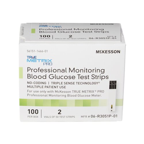 MON960297CS - McKesson - McKesson Blood Glucose Test Strips McKesson TRUE METRIX&reg; PRO 100 Test Strips per Box
