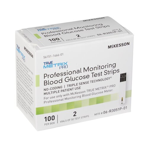 MON960297CS - McKesson - McKesson Blood Glucose Test Strips McKesson TRUE METRIX&reg; PRO 100 Test Strips per Box