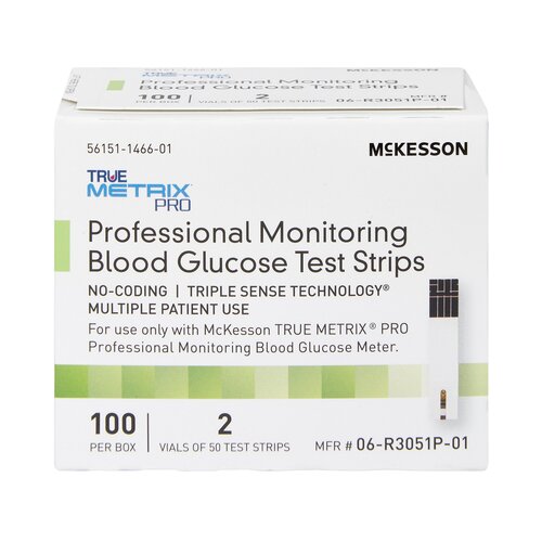 MON960297CS - McKesson - McKesson Blood Glucose Test Strips McKesson TRUE METRIX&reg; PRO 100 Test Strips per Box