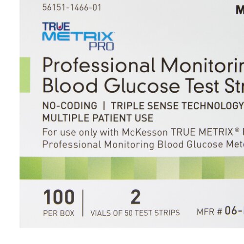 MON960297CS - McKesson - McKesson Blood Glucose Test Strips McKesson TRUE METRIX&reg; PRO 100 Test Strips per Box