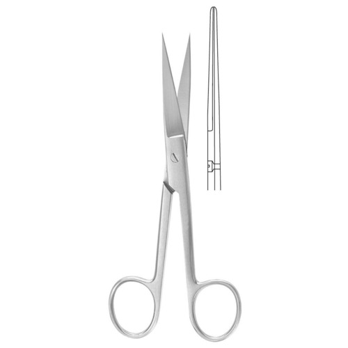 MON970135EA - McKesson - Operating Scissors Argent&trade; 4-1/2 Inch Surgical Grade Stainless Steel Finger Ring Handle Straight Sharp Tip / Sharp Tip