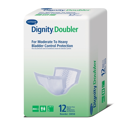 MON971294CS - Hartmann - Hartmann Bladder Control Pad Dignity&reg; 24" Length Moderate Absorbency Polymer Unisex Disposable, 12/PK, 6PK/CS