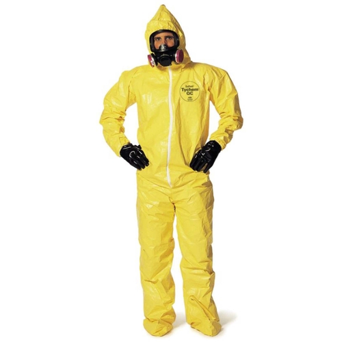 MON971784CS - Fisher Scientific - Coverall with Hood and Boot Covers DuPont Tychem QC 122 2X-Large Yellow Disposable NonSterile, 12/CS