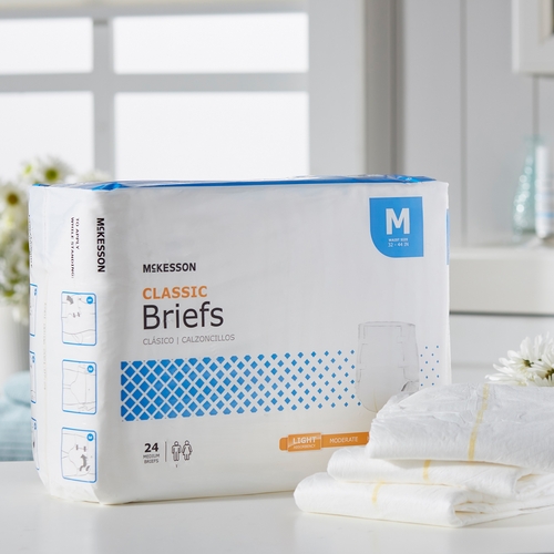 MON973142CS - McKesson - McKesson Incontinent Brief Lite Tab Closure Medium Disposable Light Absorbency, 96 EA/CS