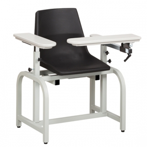 MON975464EA - Clinton Industries - Blood Drawing Chair Lab Series ClintonClean 1 Adjustable Flip Armrest Black, 1/ EA