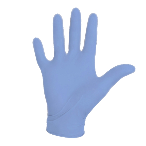 MON975528CS - Halyard - Halyard Exam Glove Aquasoft x-Small NonSterile Nitrile Standard Cuff Length Textured Fingertips Blue Not Chemo Approved, 3000 EA/CS