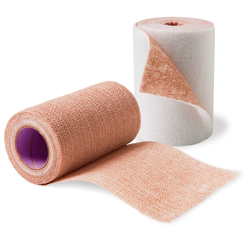 MON989726CS - 3M - 3M 2 Layer Compression Bandage System Coban&trade; 2-9/10 Yard X 4 Inch / 4 Inch X 5-1/10 Yard 35 to 40 mmHg Self-adherent / Pull On Closure Tan / White NonSterile, 1KT/BX, 8BX/CS