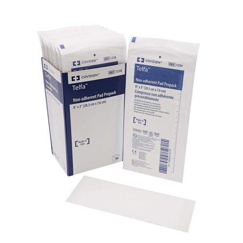 MON9924EA - Cardinal Health - Cardinal Health Non-Adherent Dressing Telfa Ouchless Cotton 3" x 8" Sterile