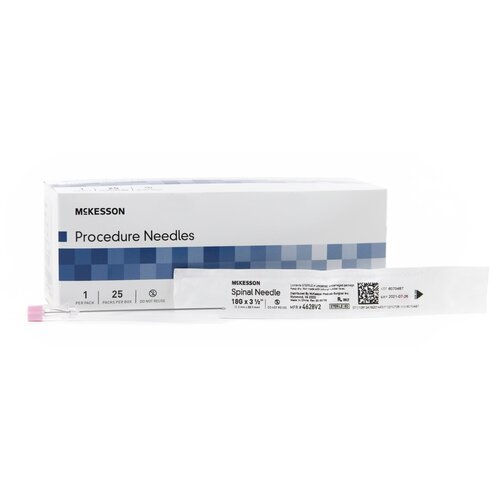 MON992547CS - McKesson - McKesson Spinal Needle Quincke Style 18 Gauge 3-1/2 Inch, 100/CS
