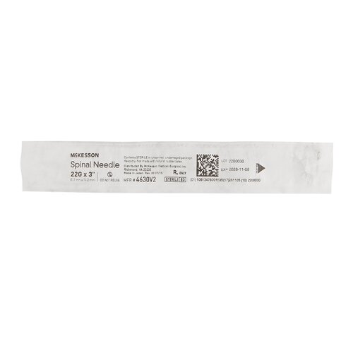 MON992549CS - McKesson - McKesson Spinal Needle Quincke Style 22 Gauge 3 Inch, 100/CS