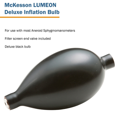 MON992647BX - McKesson - McKesson Blood Pressure Inflation Bulb LUMEON&trade; For use with Clock Face Aneroid Sphygmomanometers, 1/BX