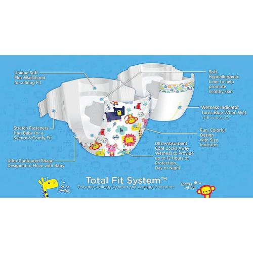 MON993246BG - Attends - Attends Baby Diaper Comfees Tab Closure Size 4 Disposable Moderate Absorbency, 31/BG