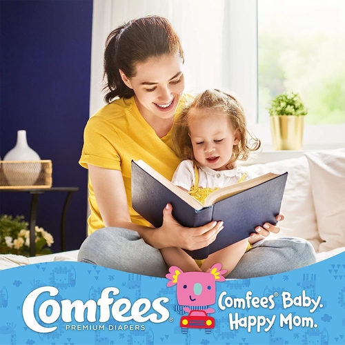 MON993246BG - Attends - Attends Baby Diaper Comfees Tab Closure Size 4 Disposable Moderate Absorbency, 31/BG
