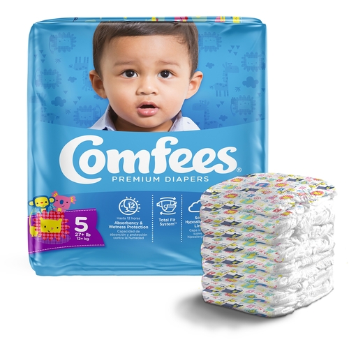 MON993247CS - Attends - Attends Baby Diaper Comfees Tab Closure Size 5 Disposable Moderate Absorbency, 27/BG, 4BG/CS