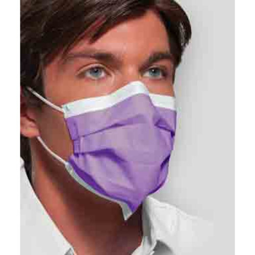 MON993450BX - SPS Medical Supply - SPS Medical Supply Procedure Mask Isofluid Pleated Earloops One Size Fits Most Lavender NonSterile ASTM Level 1 Adult, 50/BX
