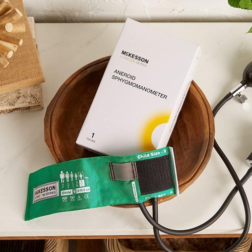 MON995509BX - McKesson - McKesson Aneroid Sphygmomanometer LUMEON&trade; Pocket Style Hand Held 2-Tube Child Arm, 1/BX