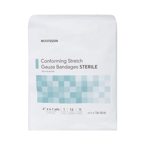 MON999366CS - McKesson - McKesson Conforming Bandage Poly Blend 4" X 4-1/10 Yard Roll Sterile, 1EA/PK, 12PK/BG, 8BG/CS