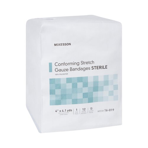 MON999366CS - McKesson - McKesson Conforming Bandage Poly Blend 4" X 4-1/10 Yard Roll Sterile, 1EA/PK, 12PK/BG, 8BG/CS