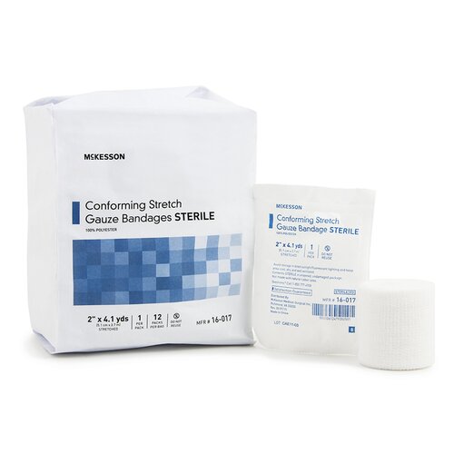 MON999367CS - McKesson - McKesson Conforming Bandage Poly Blend 2" X 4-1/10 Yard Roll Sterile, 1EA/PK, 12PK/BG, 8BG/CS