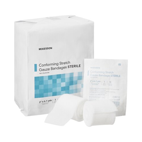 MON999367CS - McKesson - McKesson Conforming Bandage Poly Blend 2" X 4-1/10 Yard Roll Sterile, 1EA/PK, 12PK/BG, 8BG/CS