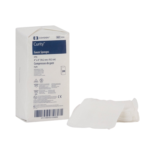 Gauze Sponge Caring Cotton 8-Ply 4 X 4 Inch Square Sterile PRM4408 Pack/1